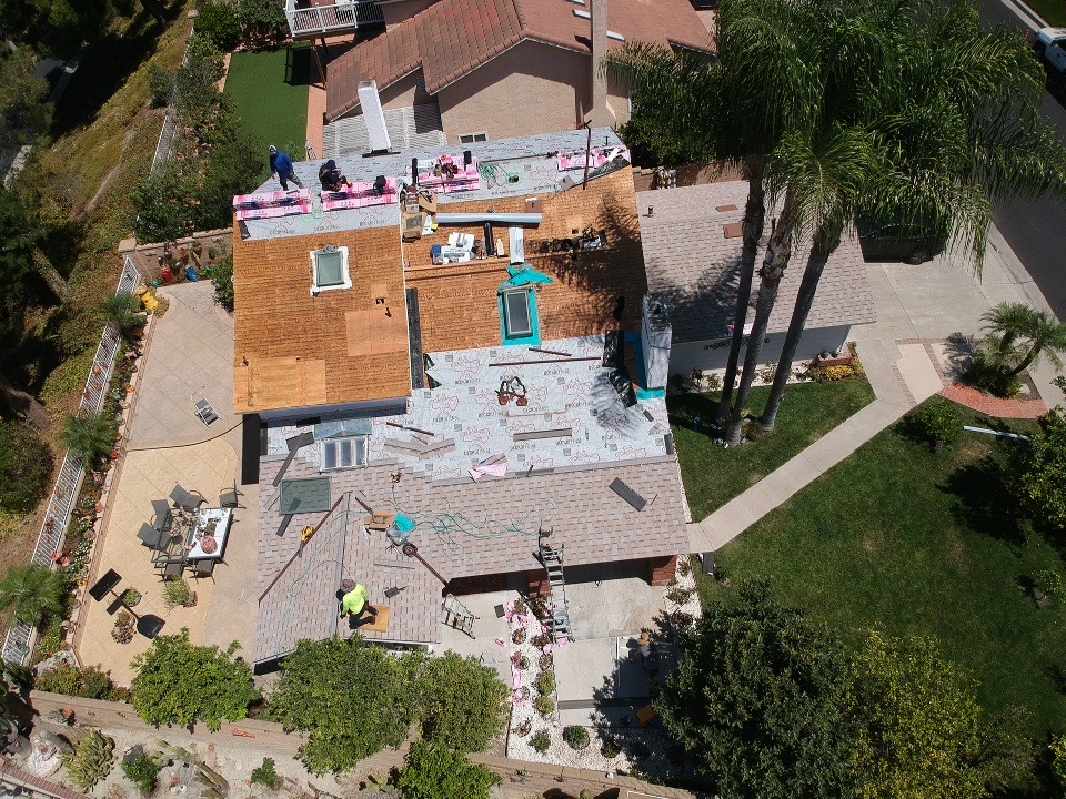 Shingle roofing — installation in progress
