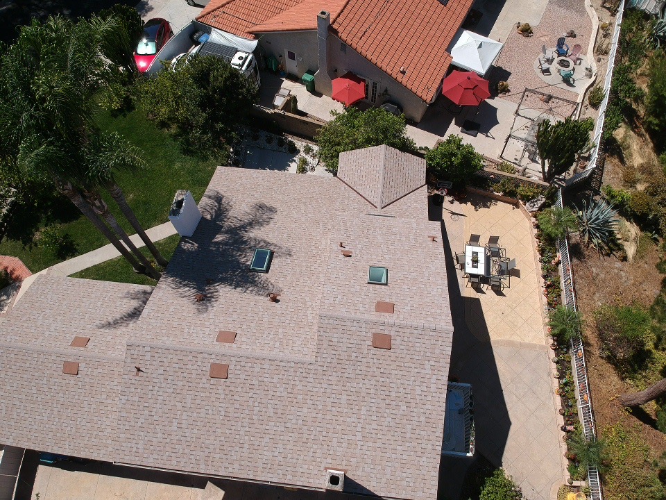 Completed shingle roof